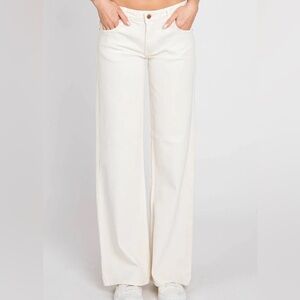 NWT Letters to Juliet Genoa Mid Rise Straight Wide White Jeans 27